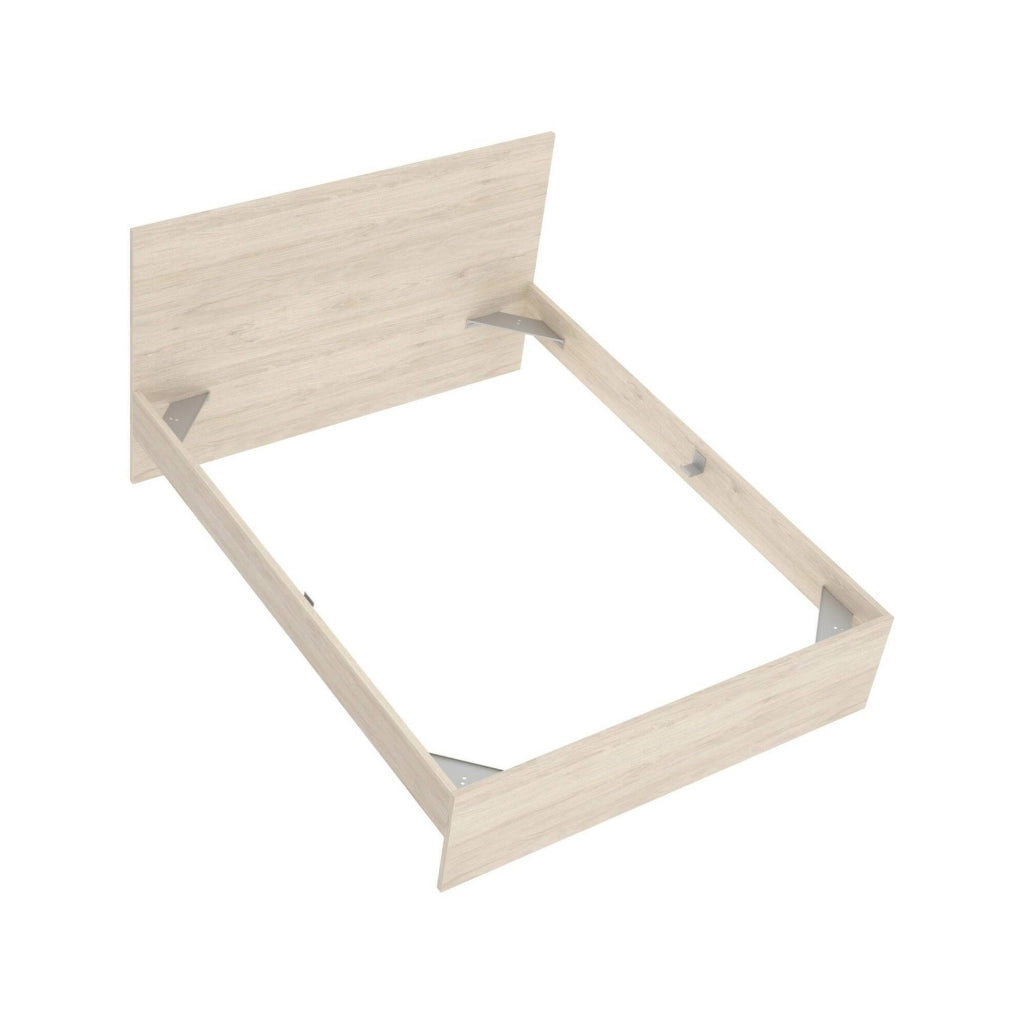 Letto alla francese Howard, Sommier per camera da letto, Giroletto per stanza, Struttura porta materasso, 146x195 h100 cm, Rovere