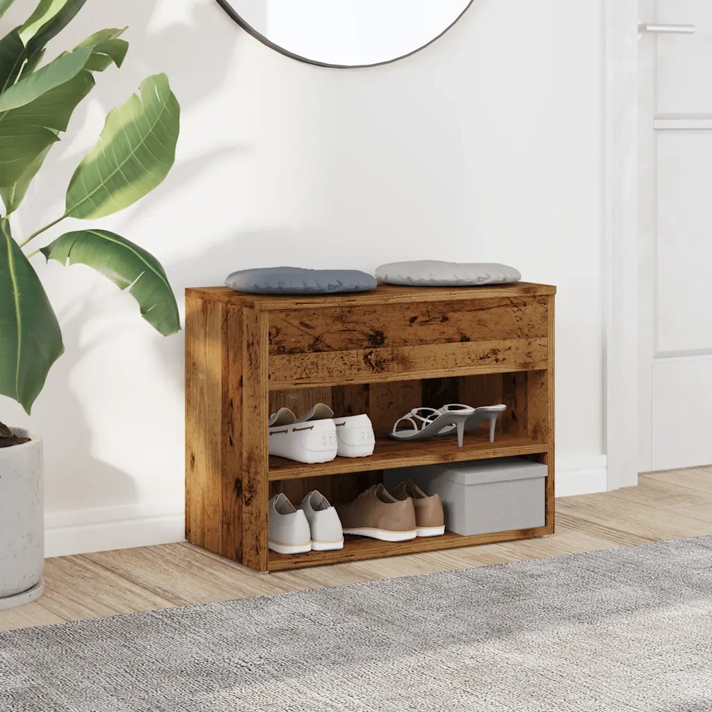 Scarpiera | Mobile per scarpe Legno Antico 60x30x45 cm in Legno Multistrato