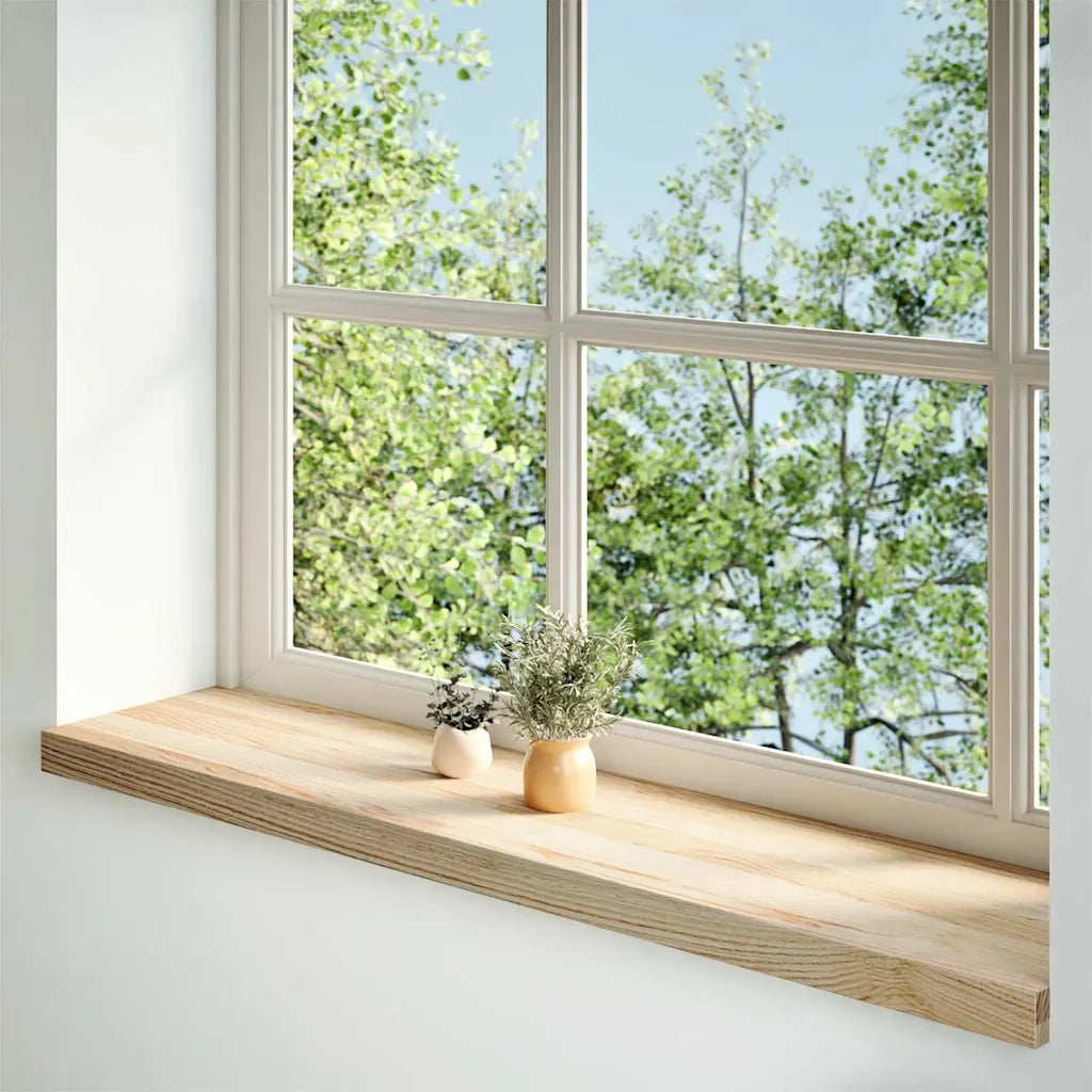 Davanzali 2 pz Non Trattati 110x25x2cm Legno Massello di Rovere