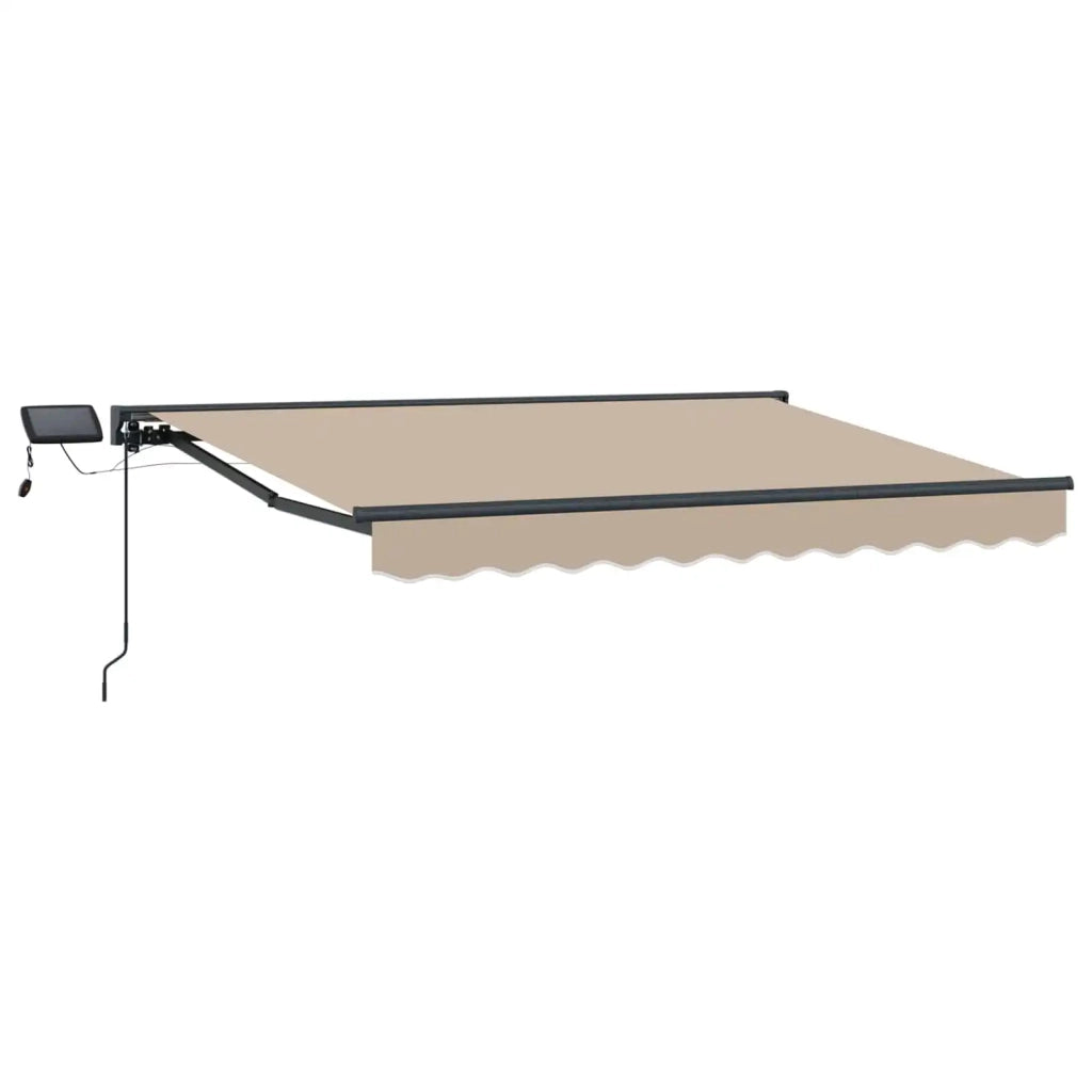Cornice per Tenda Manuale con LED-Telaio per tendalino manuale Beige e Antracite 3,5 x 2,5 m