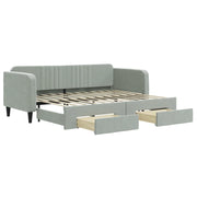 Divano letto | Sof¨¤ letto | Letto singolo Estraibile Cassetti Grigio Chiaro 80x200cm Velluto