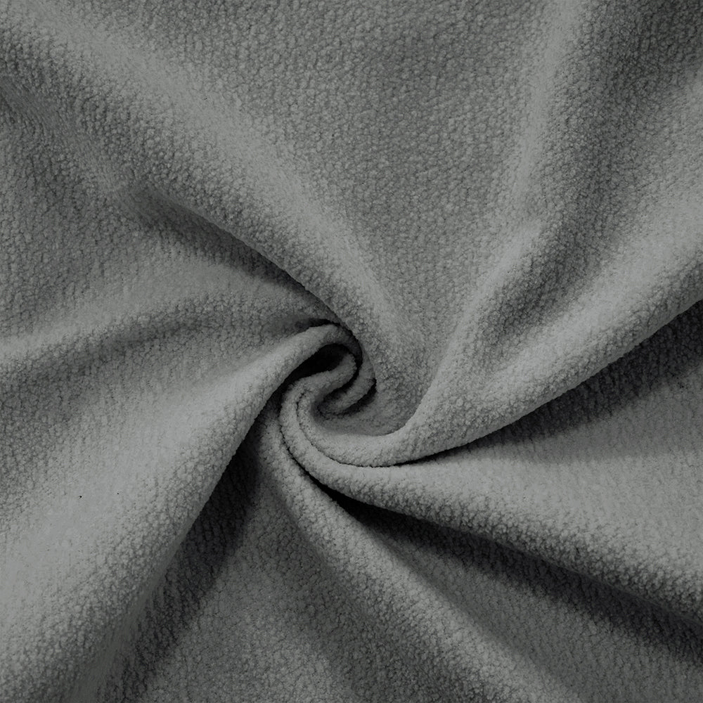 Divano angolare Cloud - Xylo - 2 posti in chenille con ampi braccioli e pouf, grigio