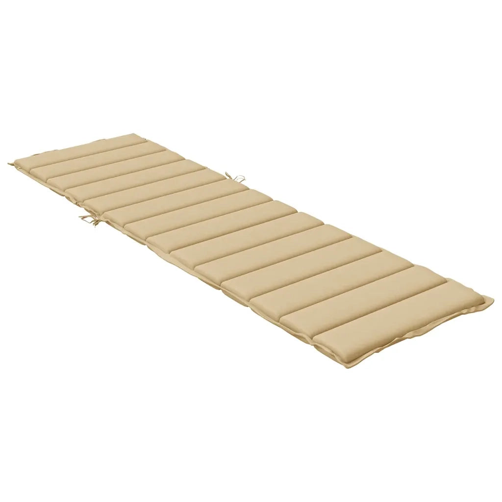 Cuscino per Lettino Prendisole Beige Mélange 200x60x4cm Tessuto 4002512