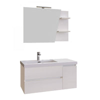 Mobile Bagno Sospeso 100 cm Lavabo e Specchio Bonussi Pegaso Bianco