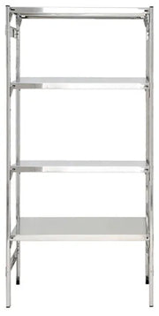 Scaffalatura in acciaio inox con piani ad incastro per prodotti alimentari cm. 70x40x200h