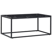 Tavolino Gambe in Metallo Effetto Marmo Nero 100 x 60 cm Rettangolare Industrial Glam