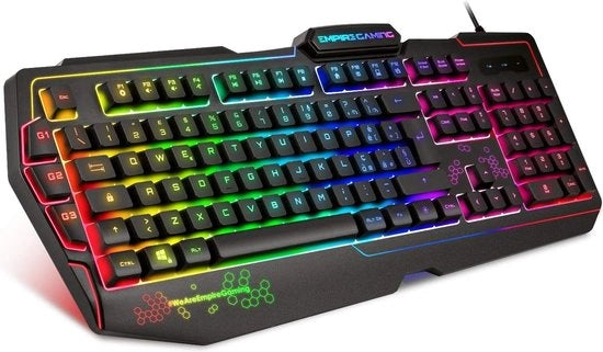 Gaming - Tastiera QWERTY K900 - Nuova - 105 tasti semi-mecanici - Illuminazione di sfondo LED 9 modi tra cui 1 personalizzabile - 19 tasti anti-tappeto, tastiera per gamer