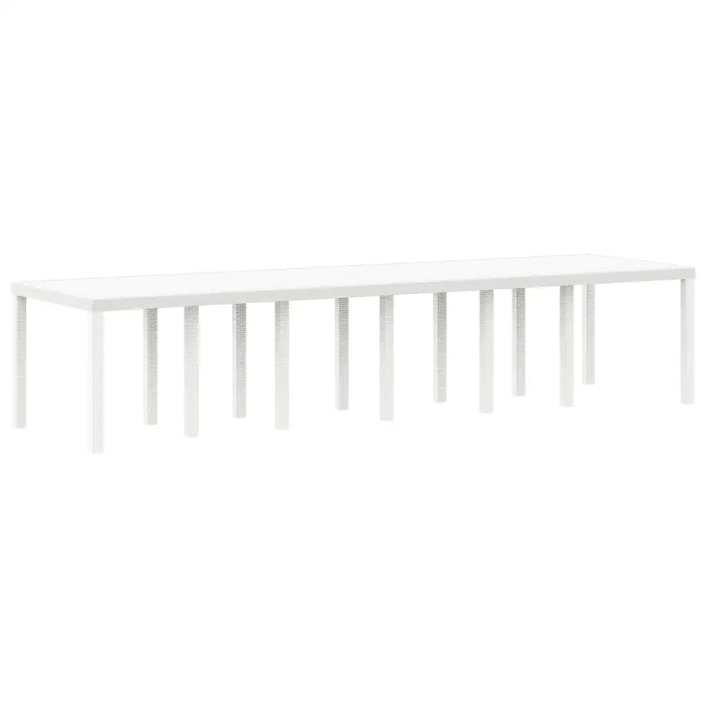 Set da Pranzo per Giardino 15 pcs Bianco Rattan Polt 3378646