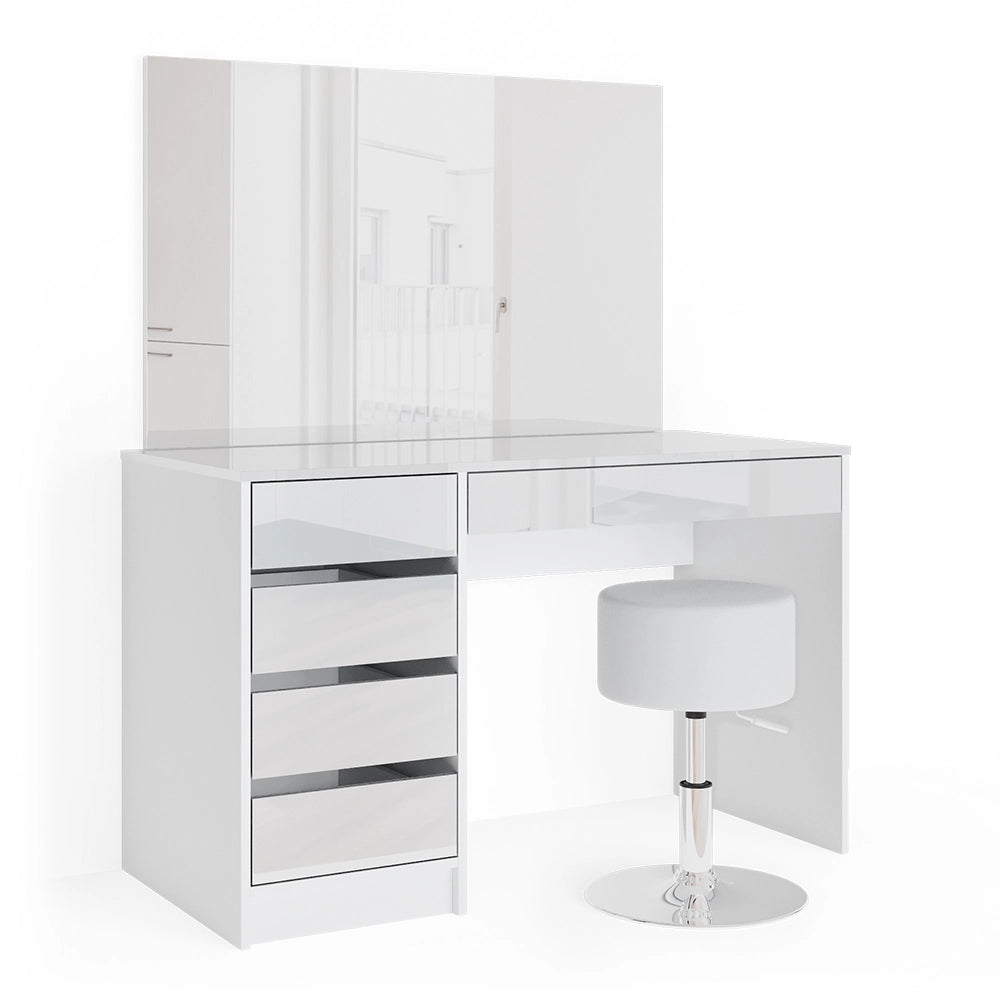Vicco Tavolo da toeletta Bianco 55 cm con sgabello