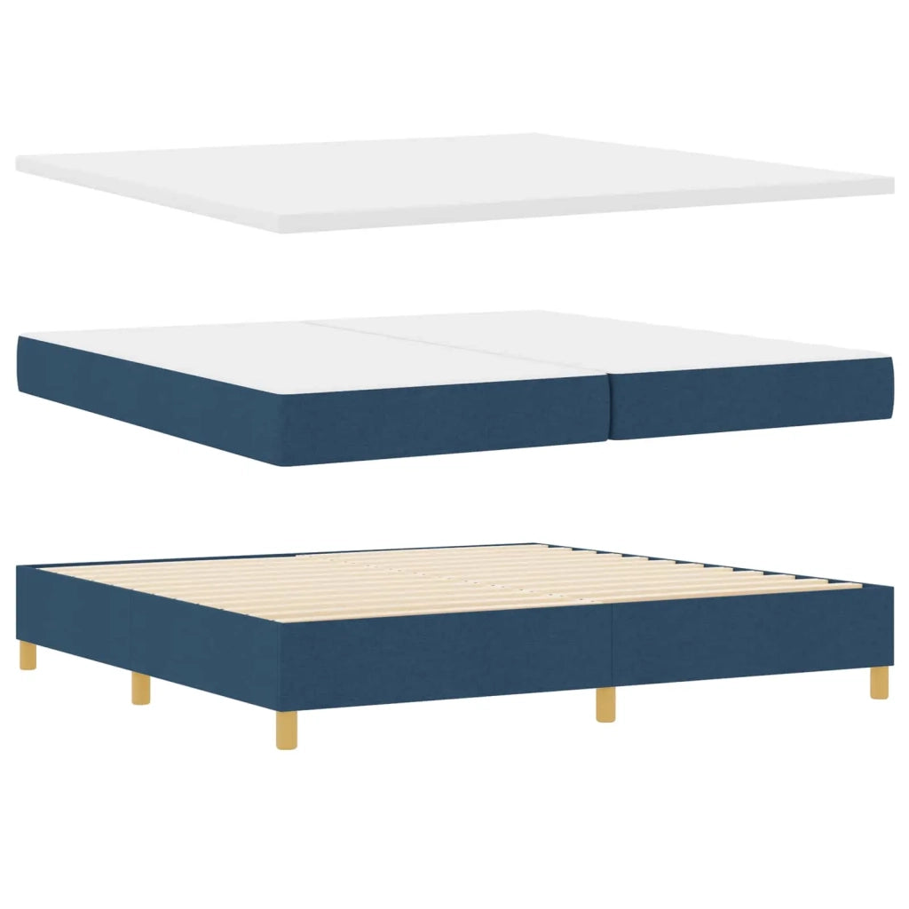 Letto a molle con materasso Blu 200 x 200 cm Tessuto 3344407