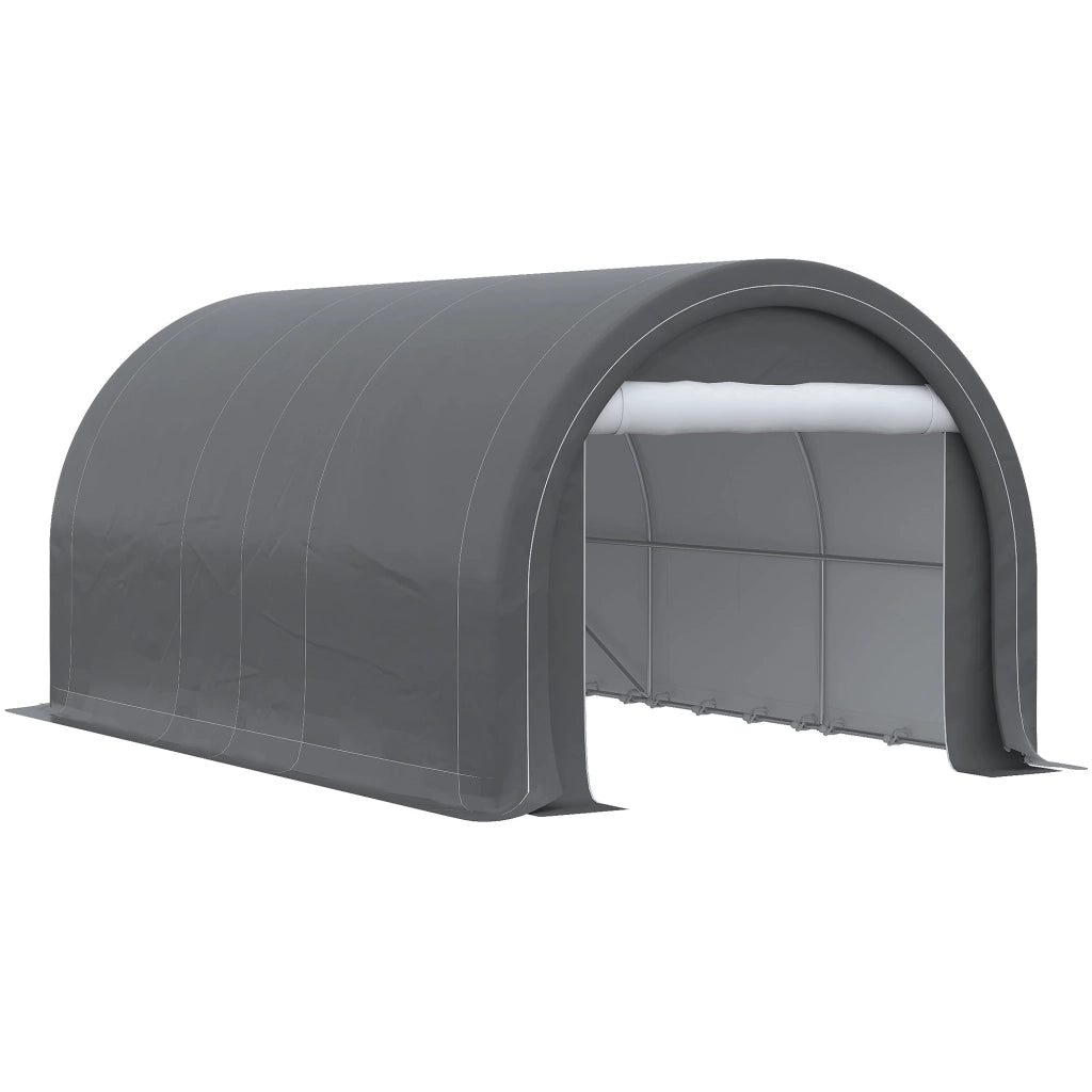 Box Auto da Esterno 500x300x240 cm in Acciaio zincato e Polietilene Grigio