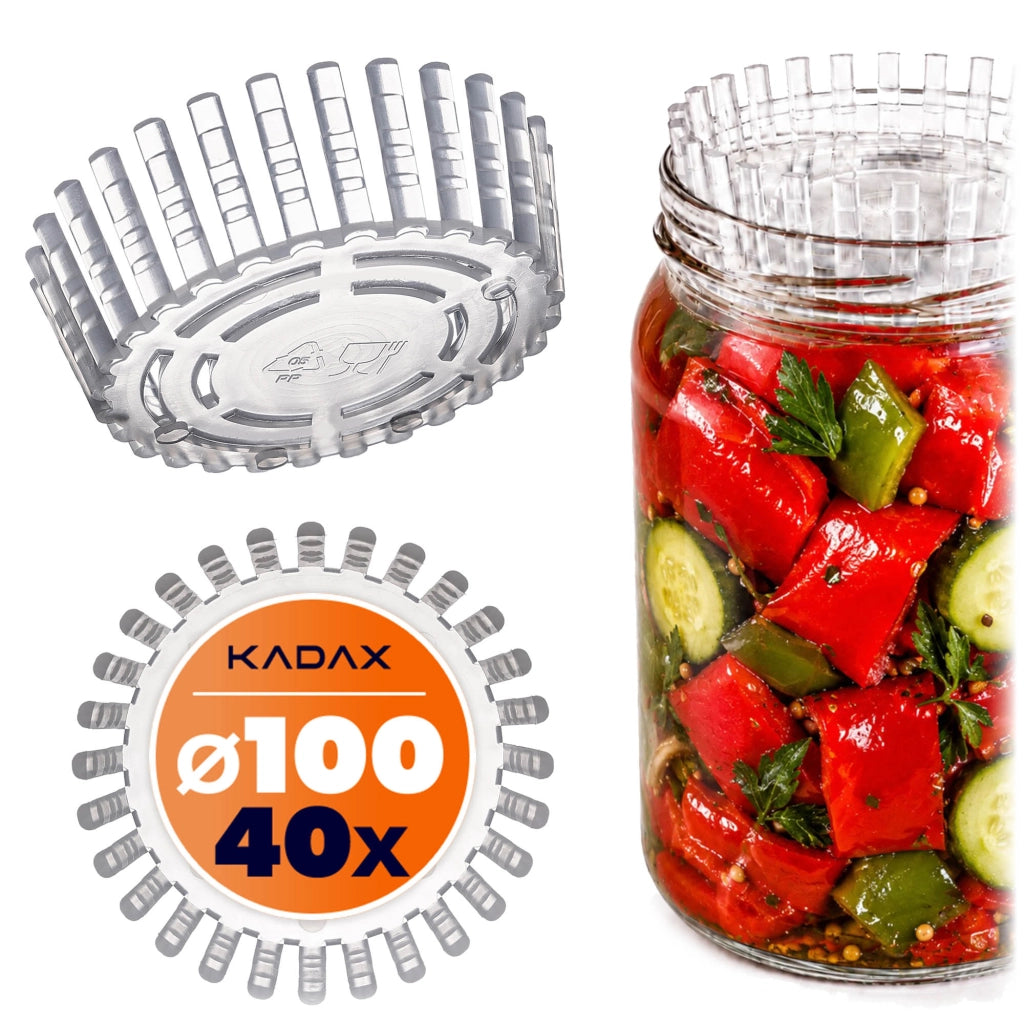 KADAX Morsetti Pressa per Barattoli, Colino per Cetrioli sott'aceto Fi100 40 pz