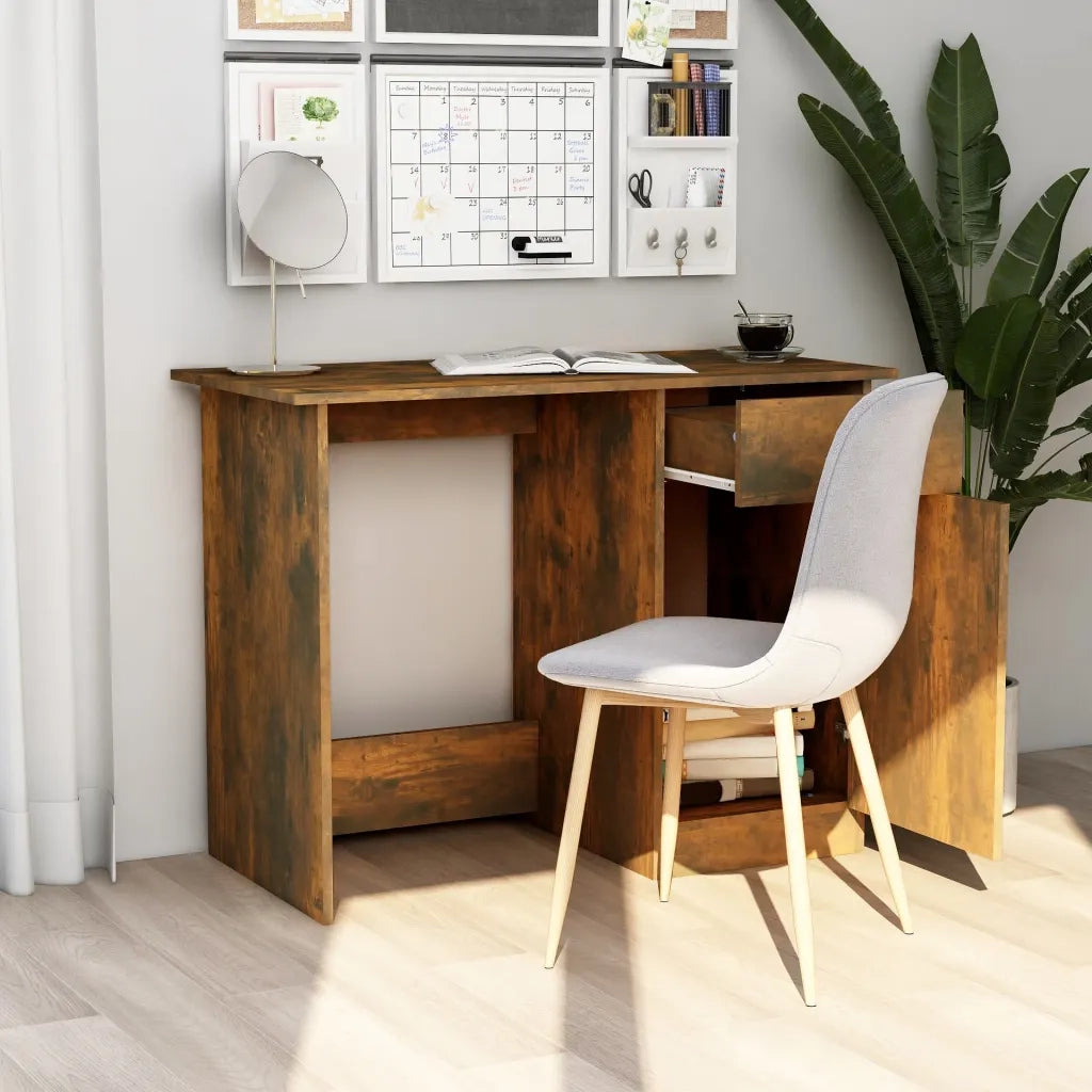 Scrivania Rovere Fumo 100x50x76 cm in Legno Multistrato cod mxl 61407