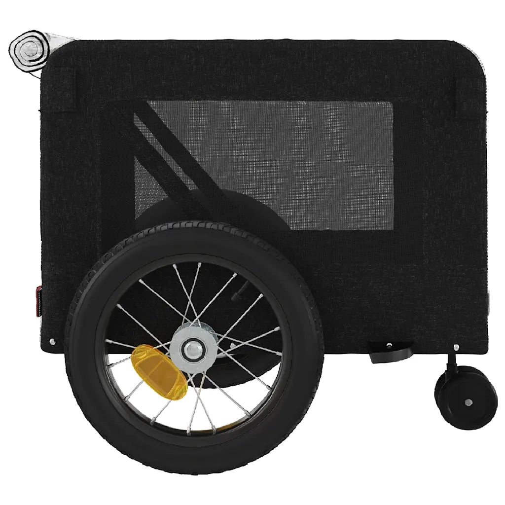 Rimorchio da Bici per Animali Nero Oxford e Ferro CFW7736087