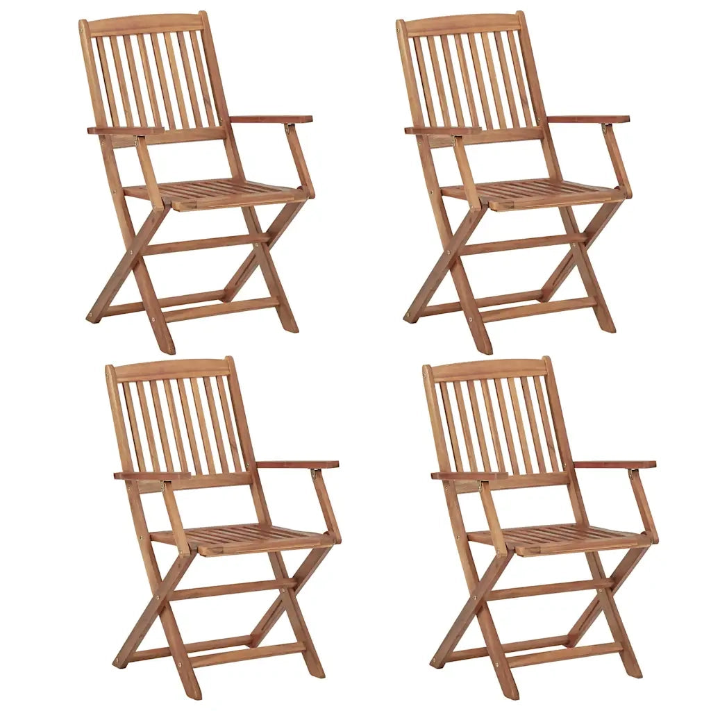 Sedie da Giardino Pieghevoli 4 pz con Cuscini Massello Acacia 3064624