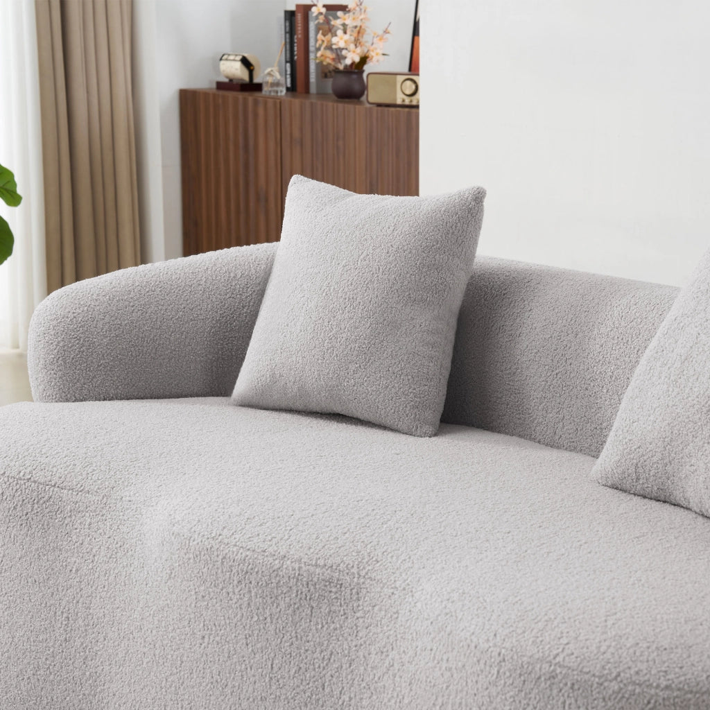 DIVANO 2 posti ondulato 67x61x48 cm grigio chiaro schiuma e molle