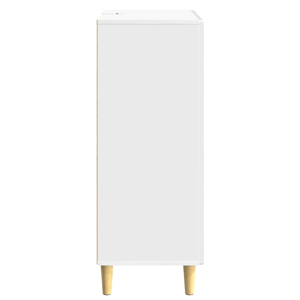 Credenza Bianco Lucido 66 x 34,5 x 90 cm Legno ingegnerizzato 895099
