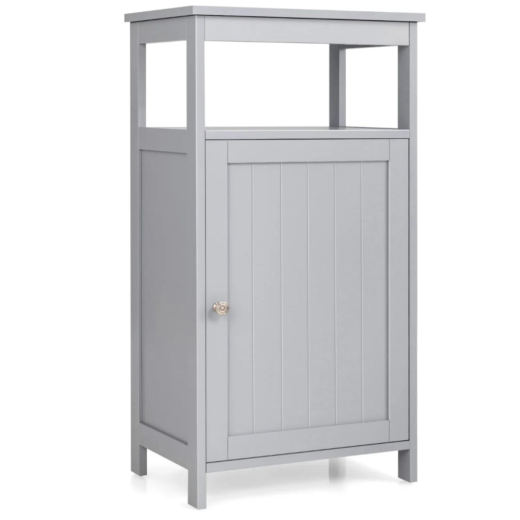 Mobile contenitore da bagno 45 x 30 x 84 cm con ripiano regolabile elegante finitura MDF grigio 20_0014896