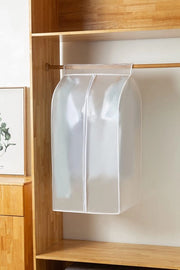 Scatola per abbigliamento trasparente PEVA, 60 x 50 x 90 cm, grande con cerniera, contenitore per stoffa con tasca per riporre cappotti e magliette