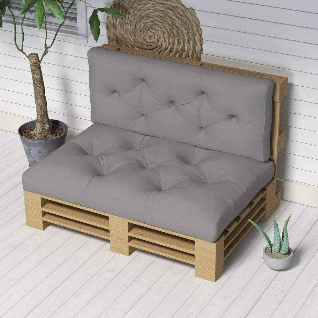 Cuscino sedile Cuscino cuscino con cuciture a bottoni; 120 x 80 x 12 cm; grigio