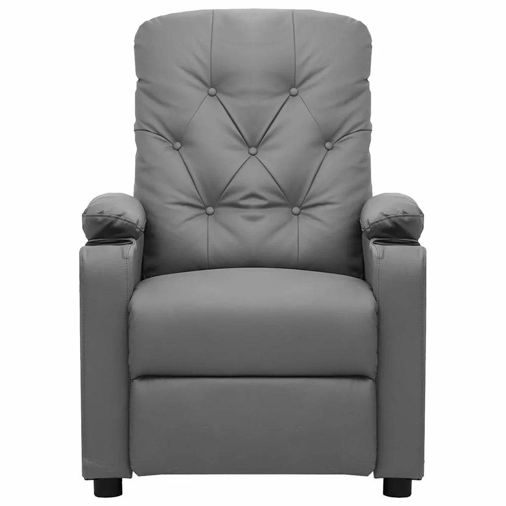 Divano Sedia-Poltrona Reclinabile Elettrica Grigia in Similpelle 361300