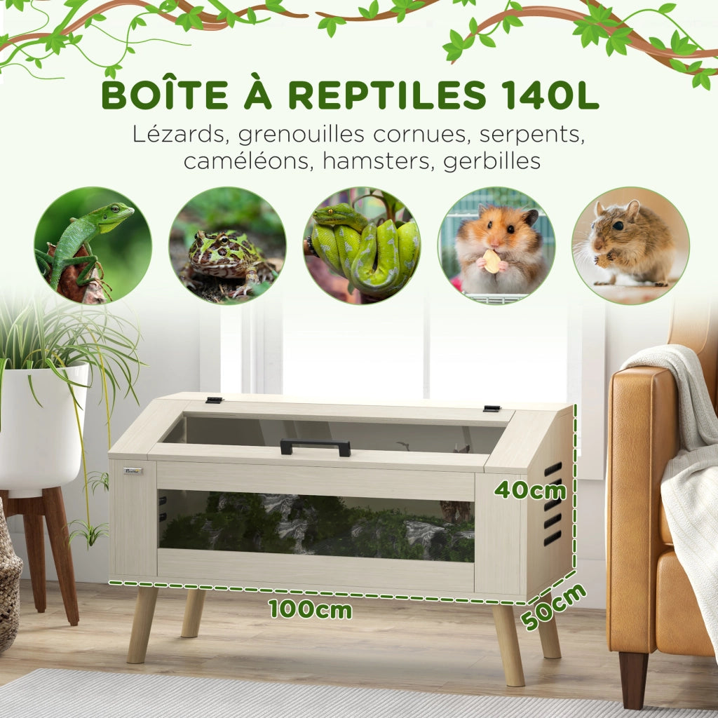 Terrarium per Rettili ¨C zephmum ¨C Vetro Temperato 100x50x60 cm