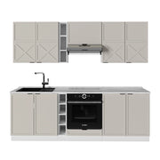 Cucina componibile Fame-Line GrigioBeige/Bianco 235 cm, PL Marmo Vicco