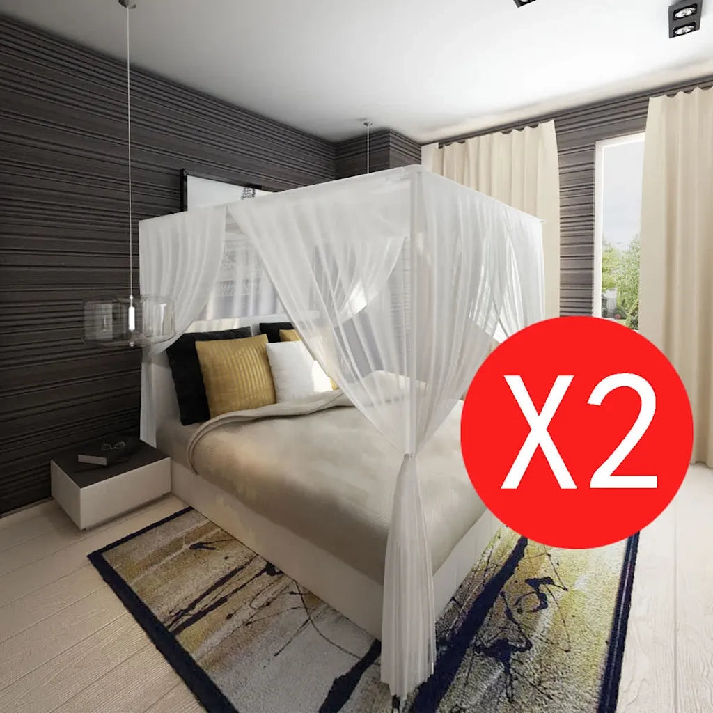 Set zanzariere quadrate per letto con aperture 2 pezzi CFW7683035