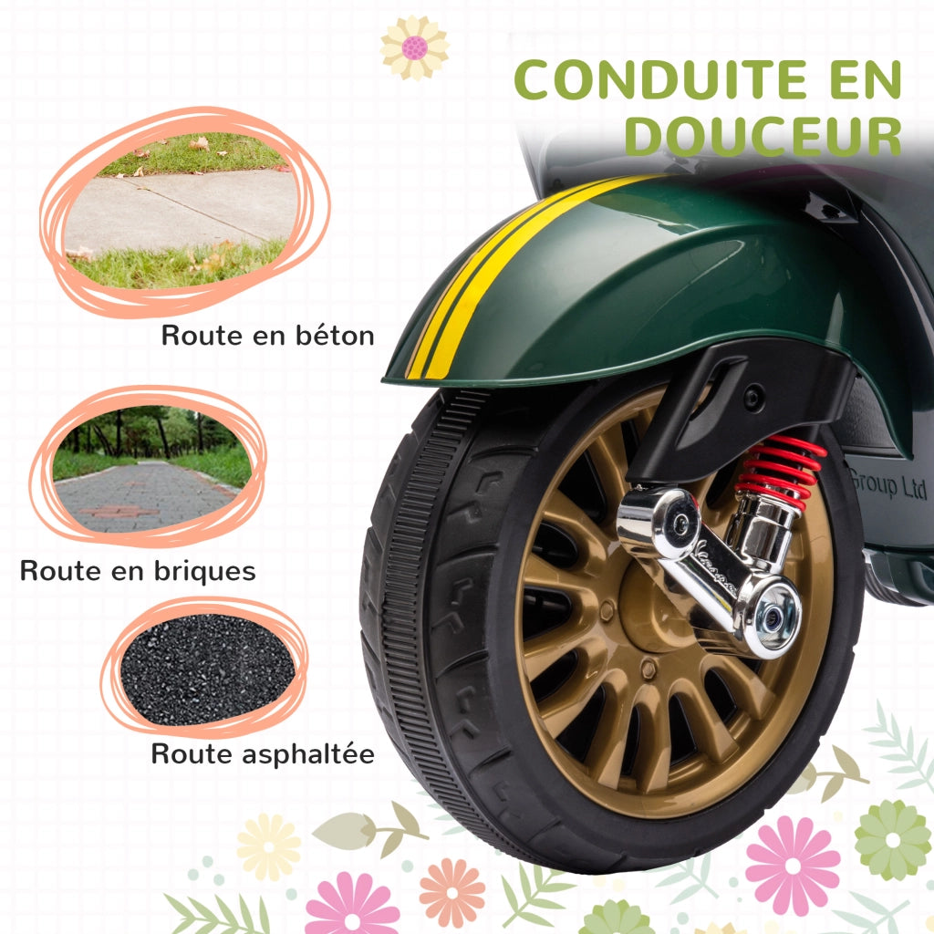 Scooter Vespa Bambini 6V ¨C zephmum ¨C Verde 107x47x73 cm