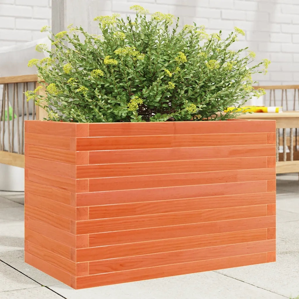Fioriera | Cassetta per fiori | Vaso Giardino Marrone Cera 70x40x46 cm Legno Massello Pino