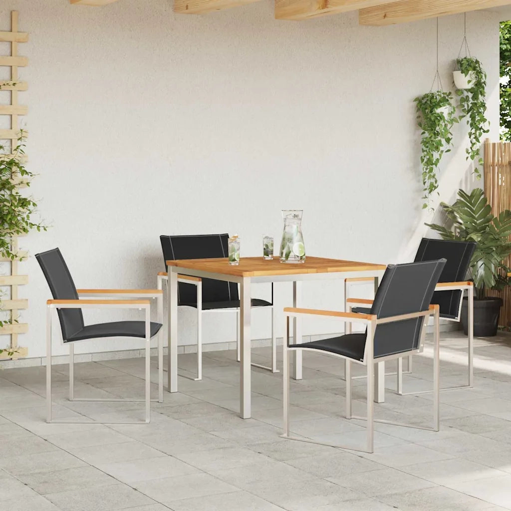 Set da Pranzo per Giardino 5 pcs Legno di Acacia Massello 3334814