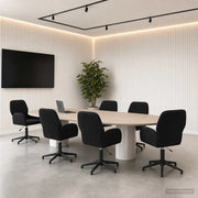 Sedie da scrivania girevoli 6 pz 54 x 55 x 90 cm Nero 3428344