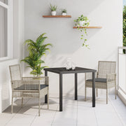 Sdraio da giardino  2 pcs con cuscini Grigio chiaro Polyrattan