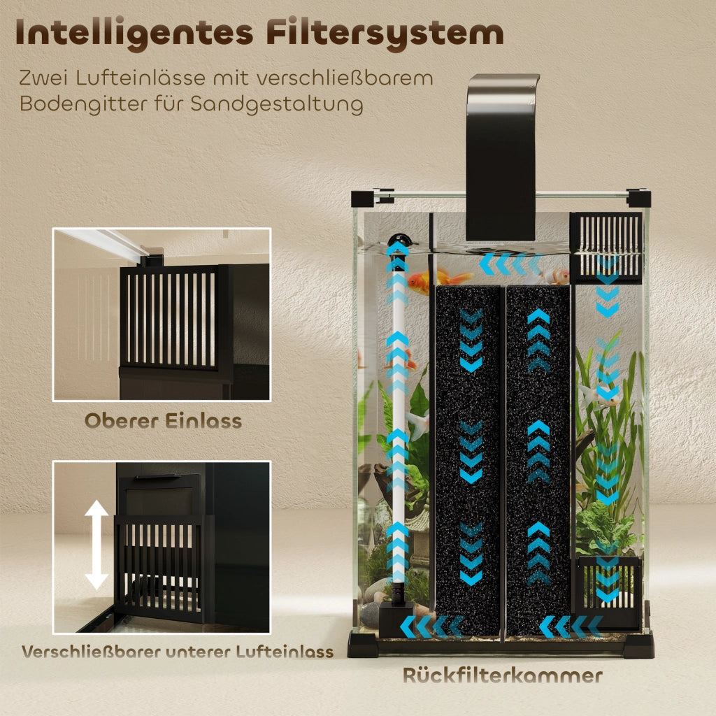 Acquario Nano Completo con LED e Filtro ¨C zephmum ¨C Nero 30x30x45.5 cm