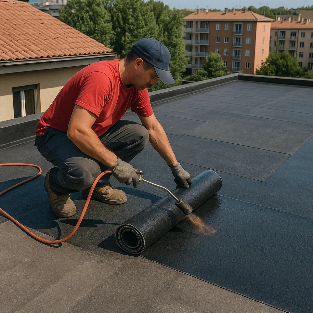Guaina bituminosa poliestere 4 mm impermeabilizzante casasciutta 4 rotoli 1x10 m