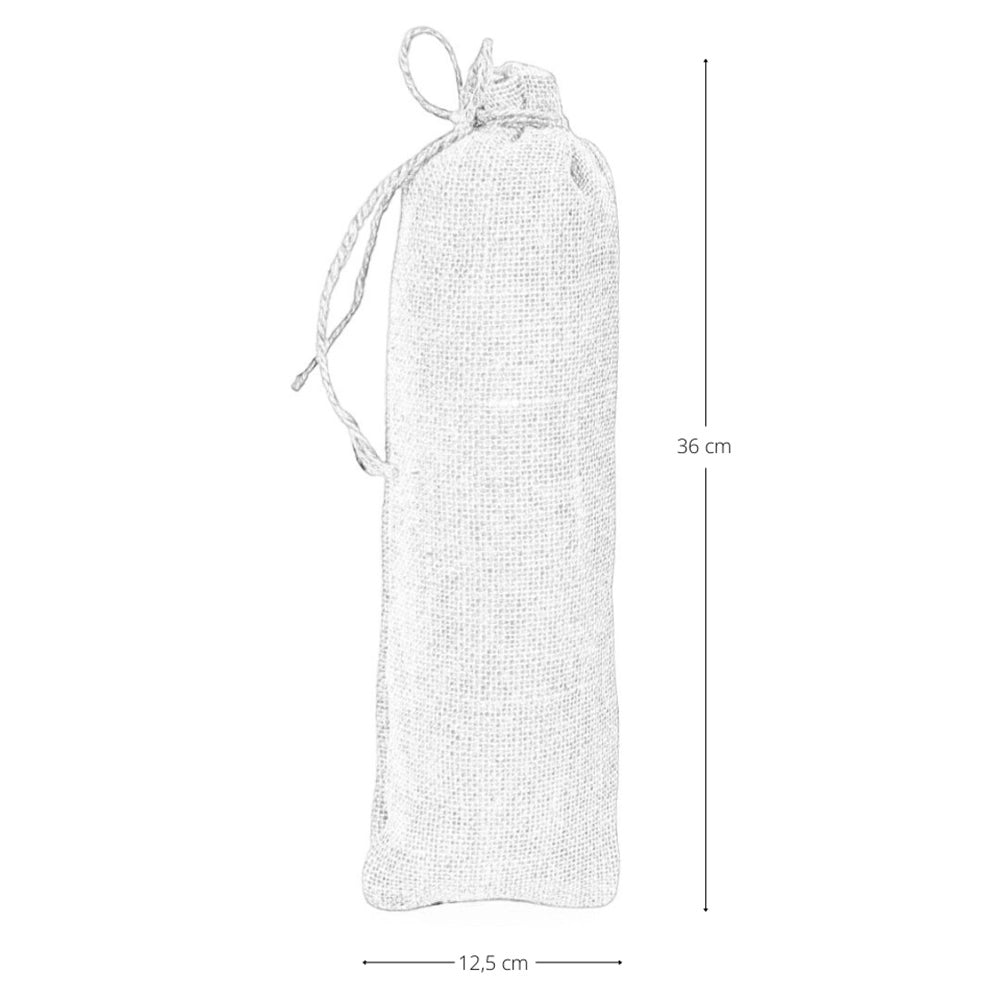 Set da 10 Sacchi in Juta naturale resistenti e riutilizzabili cm 12,5 x h 36