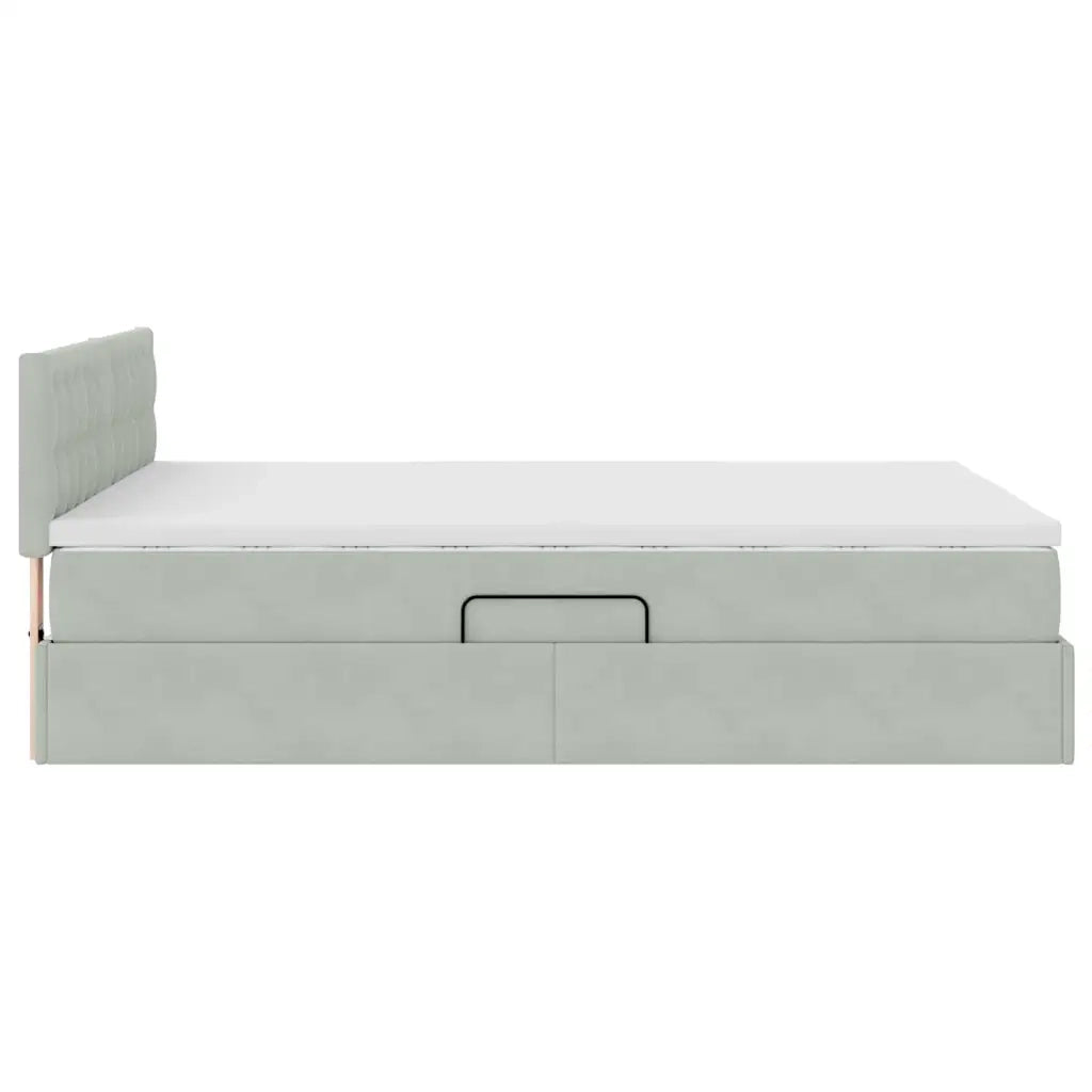 Letto con Contenitore Grigio chiaro 140 x 200 cm Velluto 3370881