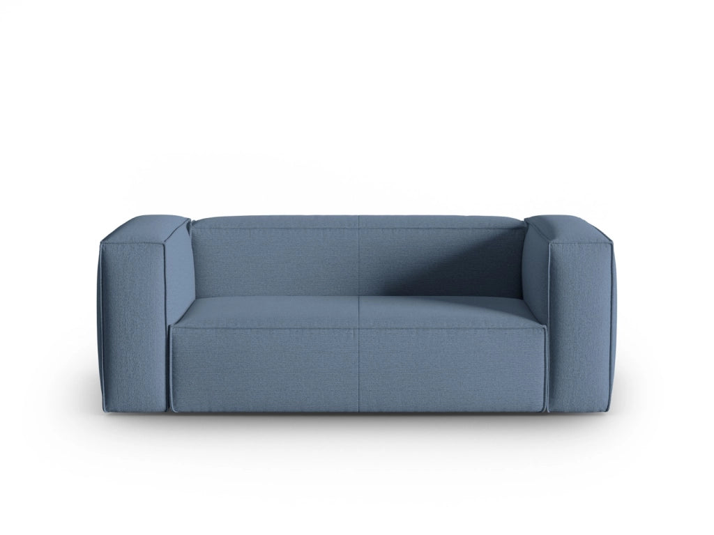 Cosmopolitan Design - Divano "Mackay" 2 posti in velluto strutturato jeans blu 