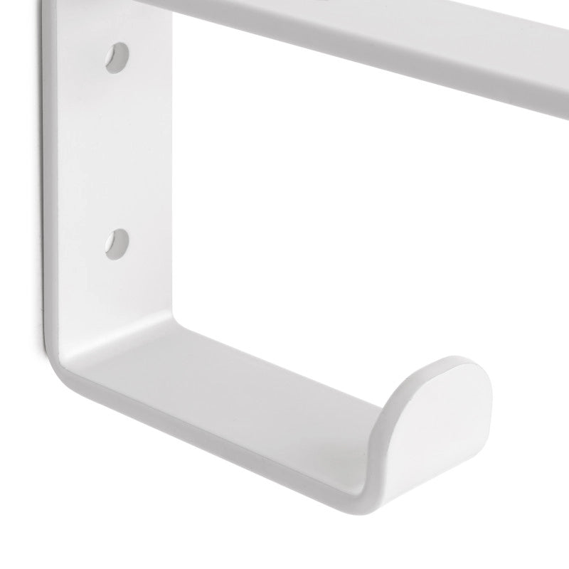Set di supporti per mensole in legno Shelf con gancio integrato, Acciaio, Verniciato nero