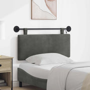 Testiera sospesa Con luce LED Grigio Scuro Tessuto in Cords