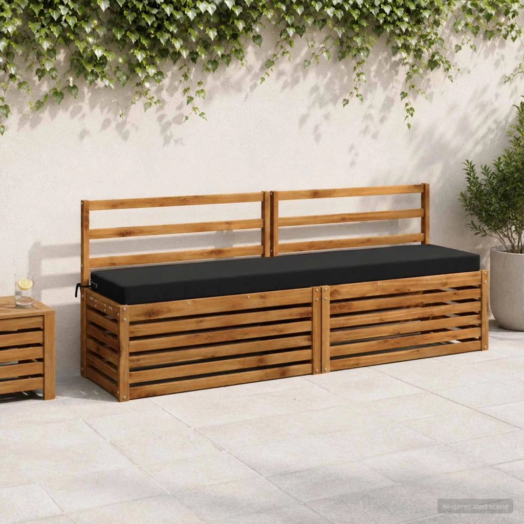 Cuscino per panchina SOEST 100% Poliestere Nero 200 x 40 x 8 cm 950096
