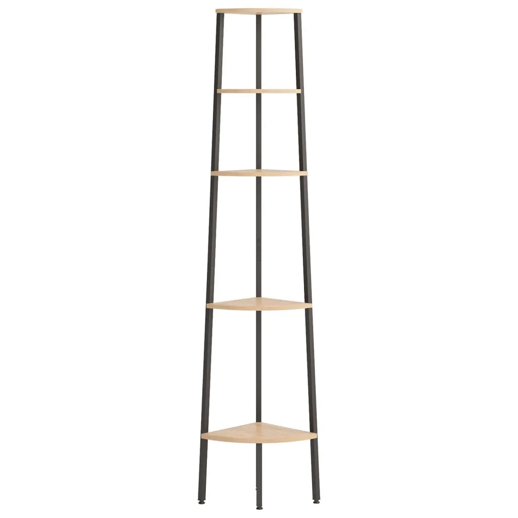 Scaffale Angolare 5 Livelli Marrone Chiaro Nero 45,5x31,5x180cm CFW6603937