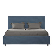 Letto imbottito Matrimoniale 160x200 cm Mika - Senza rete,Microfibra,Blu