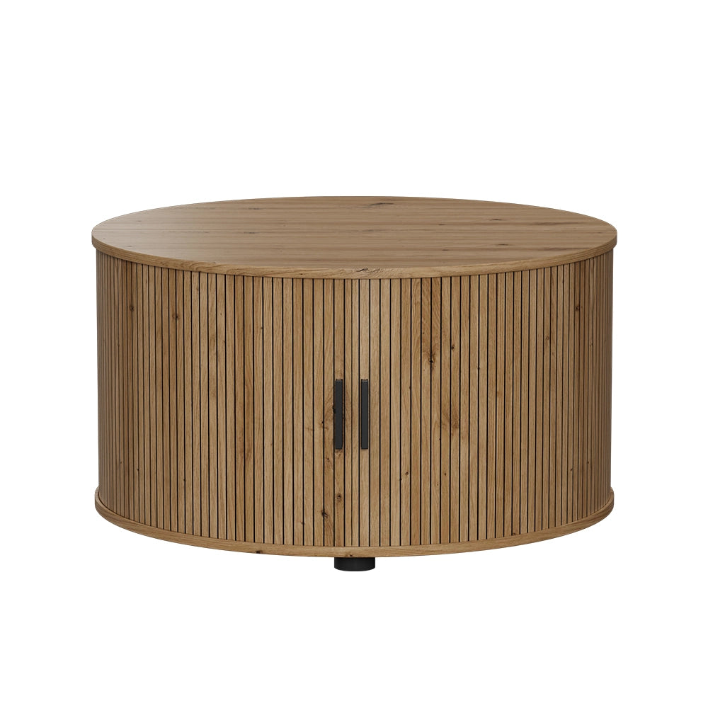 Tavolino soggiorno Selva Rovere 80 x 80 cm con porta scorrevole Vicco