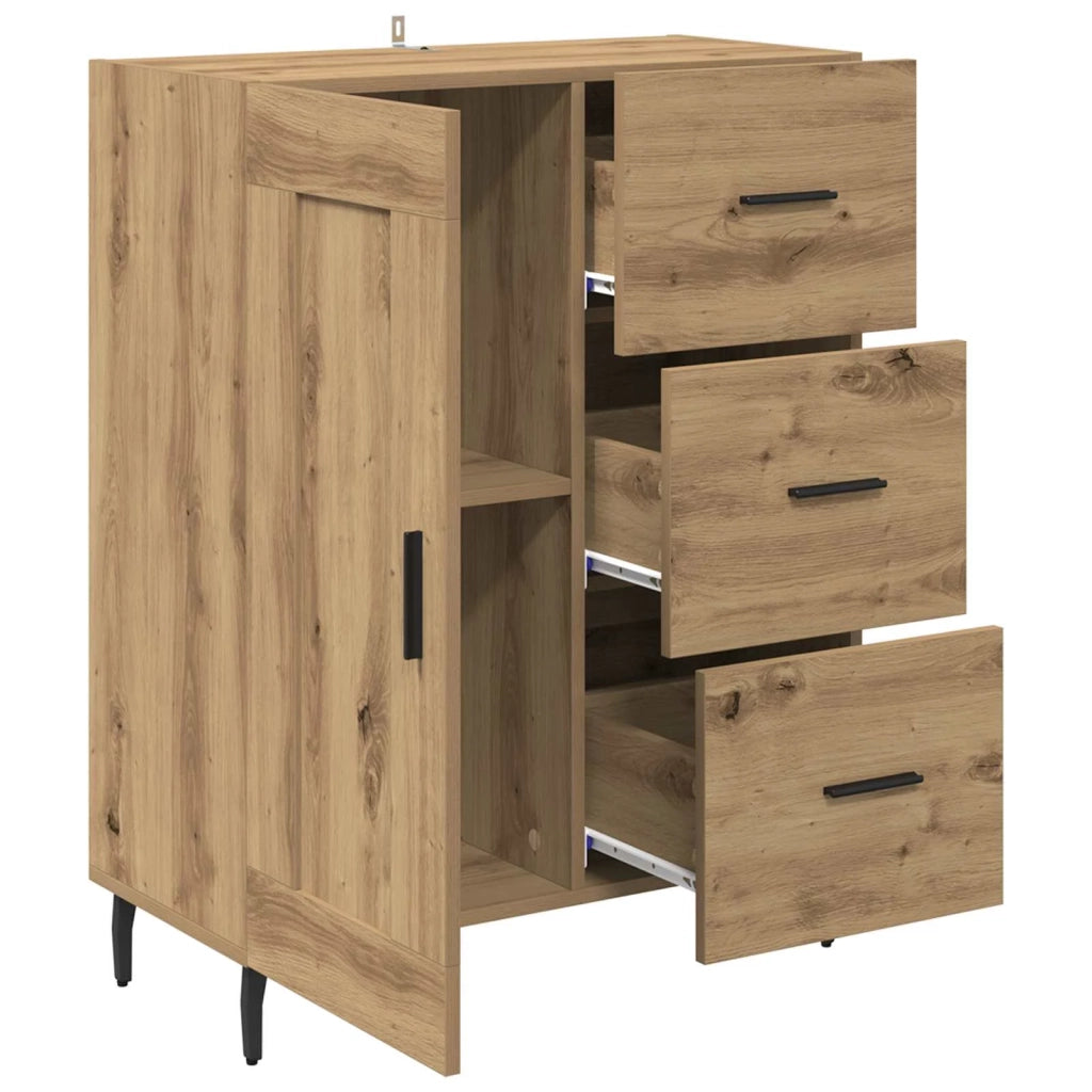 Credenza | Madia | Buffet da pranzo | Armadio da pranzo con cassetto Rovere artigianale 69,5 x 34 x 90 cm