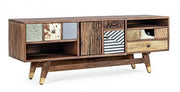 Mobile TV 2 Ante 3 Cassetti 140x40x48 cm in Legno