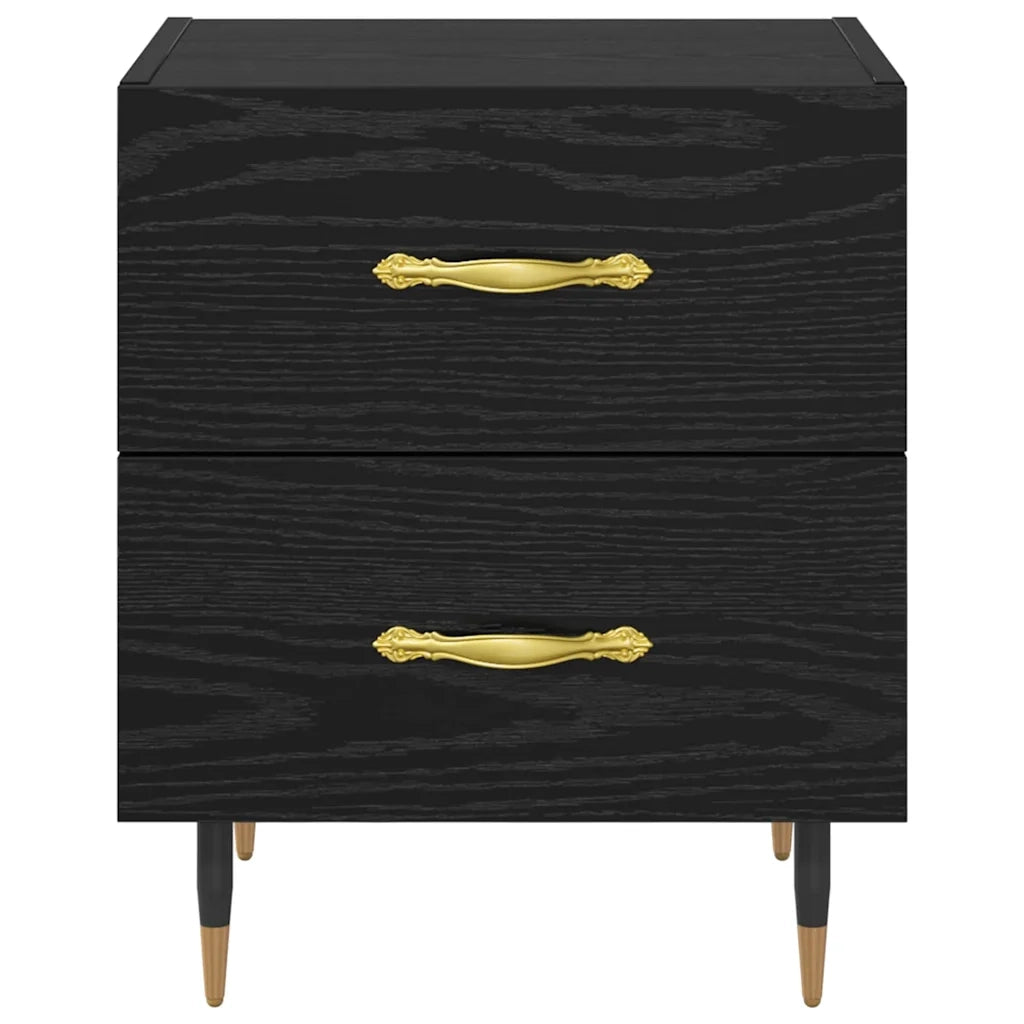 Armadio da Notte 2 pcs Rovere Nero 40 x 35 x 47,5 cm