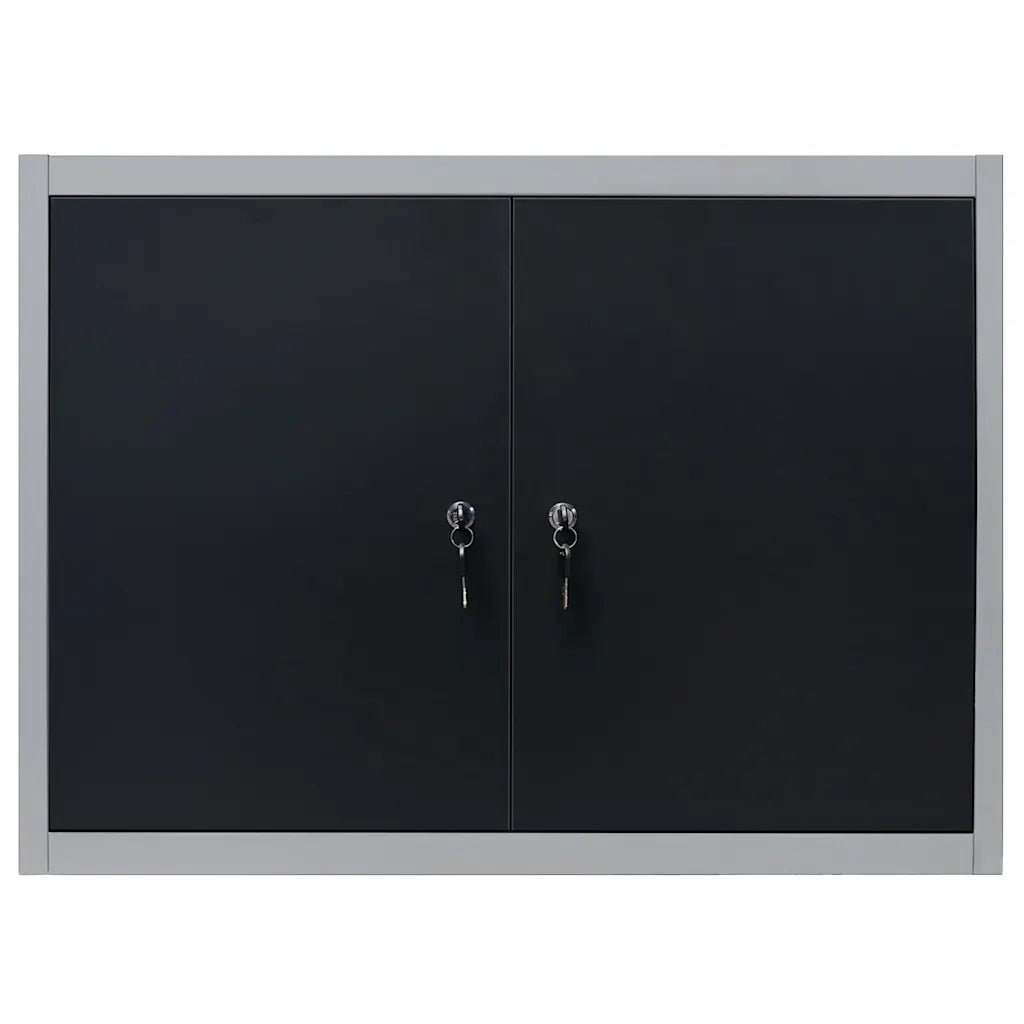 Armoire à outils murale Style Industriel Métal Gris et noir