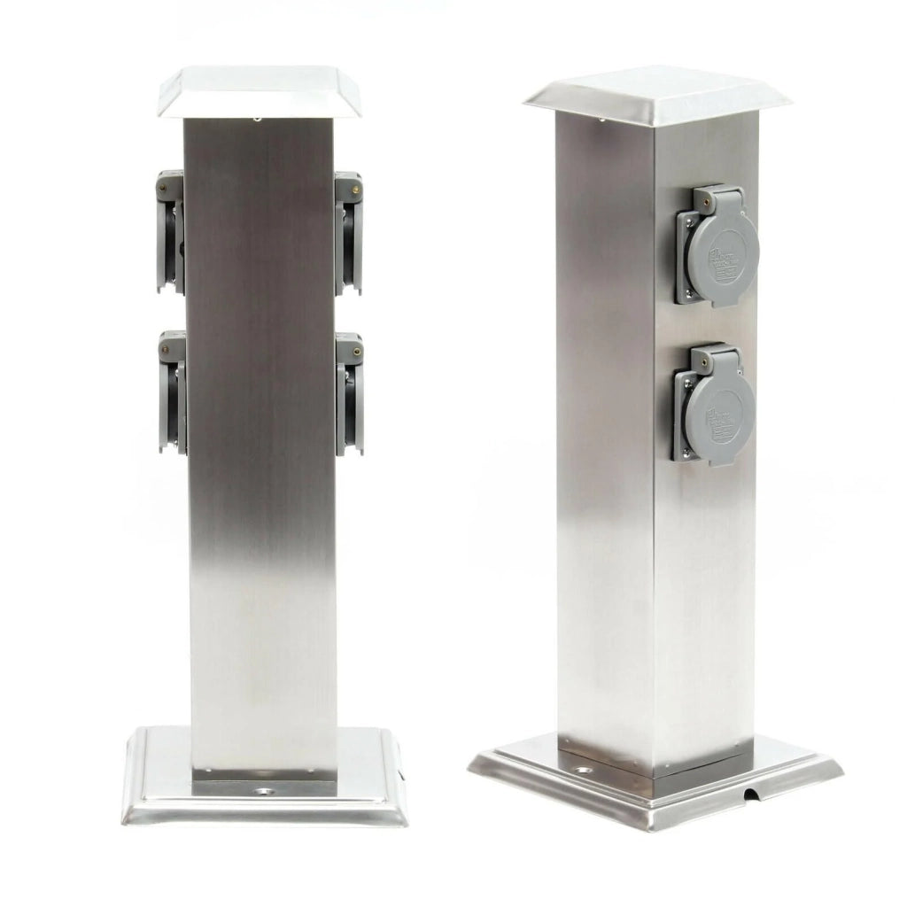 Colonna di alimentazione con 4 prese elettriche esterne acciaio raffinato IP44 16_0002282