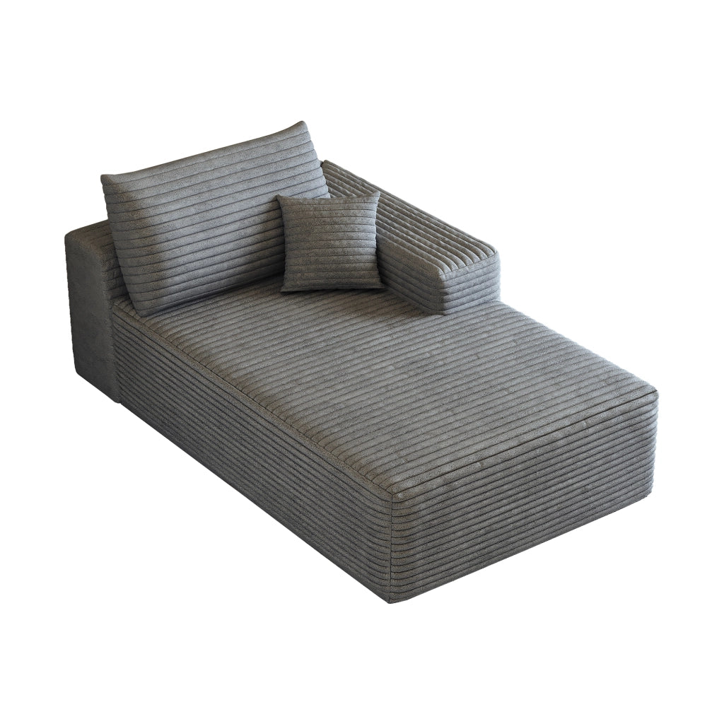 DIVANO LETTO Chaise lounge reversibile grigio in tessuto, senza montaggio